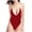 Red, variant on One Piece Womens Deep V Neck Swimsuits Spaghetti Strap Low Back Bathing Suits Color Block Sexy Swimwear for Women White, L