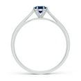 thumbnail image 2 of ANGARA Natural Tapered Shank Blue Sapphire Solitaire Ring with Diamonds in 14K White Gold for Women (Size-4mm) | September Birthstone, Anniversary, Jewelry Gift for Women | Natural Blue Sapphire Ring, 2 of 8