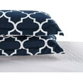 thumbnail image 4 of Elegant Comfort Super Soft Quatrefoil Comforter Pattern Down Alternative Reversible 3-Piece Comforter Set,Full/Queen, Navy/White, 4 of 4