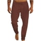 thumbnail image 2 of Pantalones largos para hombre, de color liso, con cordón, informales, de moda, largos, para hombre, 2 of 6