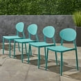thumbnail image 2 of Christopher Knight Home Westlake Outdoor Plastic Stacking Dining Chairs (Set of 4) by  Teal, 2 of 4
