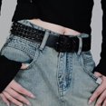 thumbnail image 4 of Studded Belt, Metal Punk Rock Rivet Belt with Bright Pyramid Studded for Women Men, 4 of 6