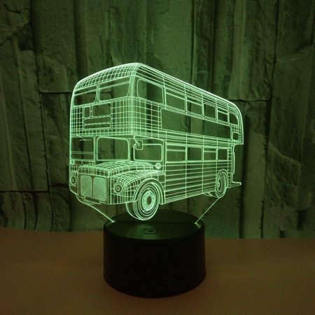 

3D LED Optical Illusion Acrylic Night Light with Remote & Smart Touch 7 Colors Changing（bus）