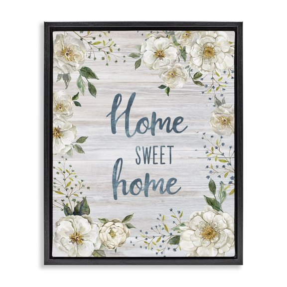Stupell Industries Shabby Chic Black Floating Frame Canvas Art, 17 x 21, by Carol Robinson