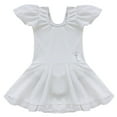 thumbnail image 2 of Yartina Kids Girls' Flutter Sleeve Skirted Ballet Leotard White S, 2 of 7