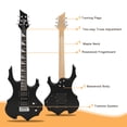 thumbnail image 2 of GLARRY Electric Guitar with Bag Beginner Burning Fire Style Black, 2 of 7