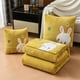 thumbnail image 4 of Fiudx Manta de Conejito, Suave Terciopelo Color Leche, Acogedora Almohada para Descansar, Plegable y Portátil, Ideal Como Regalo de Pascua, 150 X 100 Cm, Multifuncional., 4 of 6