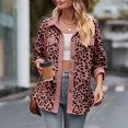 thumbnail image 5 of Women's 2024 Winter Quilted Jackets Leopard Print Lapel Coat Outerwear Casual Long Sleeve Button Down Blouse Shirts Tops Shacket Womens 2024 Fall Clothes Jacket, 5 of 6