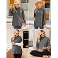 thumbnail image 3 of Ekouaer Women’s Maternity Shirts Long Sleeve Split Side Pregnancy Tee Top Tunic Blouse Casual Mama Clothes, 3 of 6