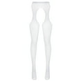 thumbnail image 2 of Sywiyi Collants Transparents en Résille pour Femmes, Extensibles, à Entrejambe Ouvert, Blancs, Taille Unique, 2 of 2