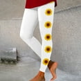 thumbnail image 2 of GHSOHS Leggings for Women Black Leggings Sunflower Print Tights Seamless Lifting Workout Leggings High Waisted Yoga Pants Comfy Capris Yellow Leggings for Women White Jeggings Capris Pants C,L, 2 of 5