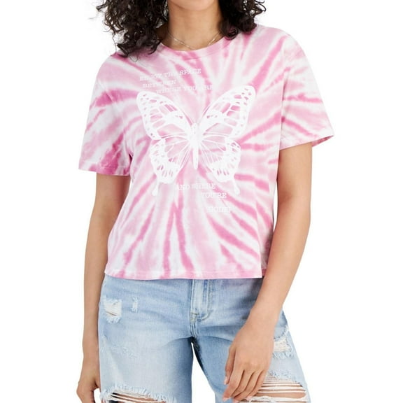 Rebellious One Womens Butterfly With Inspirational Quote Graphic T-Shirt, Multicoloured, Small