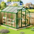thumbnail image 3 of Yiwa 6x8 FT Outdoor Greenhouse, Easy Assembly Walk-In Design with Aluminum Frame & PET Panels for Backyard, 3 of 7