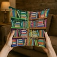 thumbnail image 5 of TiniDecor Bookshelf Pillow, 16x16" Poly Oxford, Cozy Book Nook Cushion, Literary Home Decor, 5 of 5