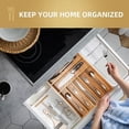 thumbnail image 6 of Silverware Organizer Kitchen Drawer Organizer Utensil Organizer Acacia Silverware Holder Cutlery Organizer in Drawer Flatware Organizer Tray 7 slots Acacia, 6 of 8