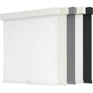 Blackout Roller Shades Cordless Blinds for Windows, Free-Stop Shades with Valance, Thermal Insulated Fabric, UV Protection, Natural Woven Blinds for Home(49" W x 72" H, White)