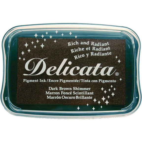 Delicata Pigment Ink Pad-Dark Brown Shimmer
