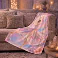 thumbnail image 6 of Ballet Dancer Fantasy Floral Illustration, Festive Holiday Scene, Warm Flannel Blanket for Sunroom and Reading Nook, Art Lovers Valentine's Day Gift, Fantasy Home Decor, 6 of 9