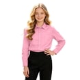 thumbnail image 4 of Lullu Boys Long Sleeve Button Down Shirt Casual Solid Basic Pocket Shirts Unisex Top, Pink, 4 of 6