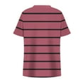 thumbnail image 5 of Women Summer Tops Woman Short Sleeve Tops Womens Summer Tops with Sleeves Striped Shirt Women Cropped Oversized Tops for Women Trendy, 5 of 6