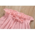 thumbnail image 4 of kpoplk Toddler Baby Girls Summer Outfit Sleeveless Lace Embroidery Clothes Toddler Kids Tank Tops Bell-bottom Pants Set(Pink,4 Y), 4 of 5