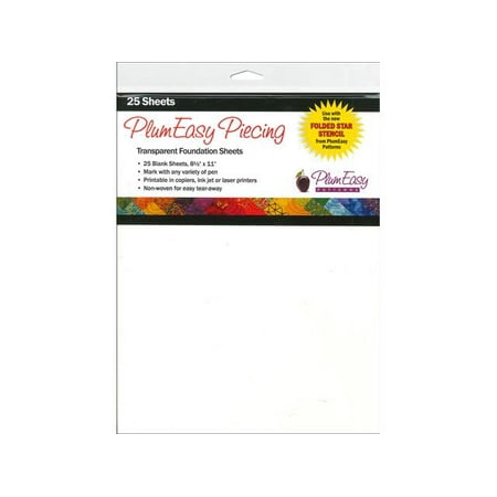 PlumEasy Patterns Piecing Foundation Sheets 25pc