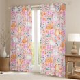 thumbnail image 2 of Castle Fairy Cartoon Rabbits Blackout Curtains Set of 2 (52x84 Each) for Kids Children,Cute Floral Animal Window Curtains,Spring Garden Flowers Curtains and Drapes,Lightweight Room Decor, 2 of 6