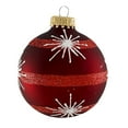 thumbnail image 2 of Glass Christmas Tree Ornaments - 67mm/2.63" [4 Pieces] Decorated Balls from Christmas by Krebs Seamless Hanging Holiday Decor (Red Velvet with Starbursts and Stripes), 2 of 5