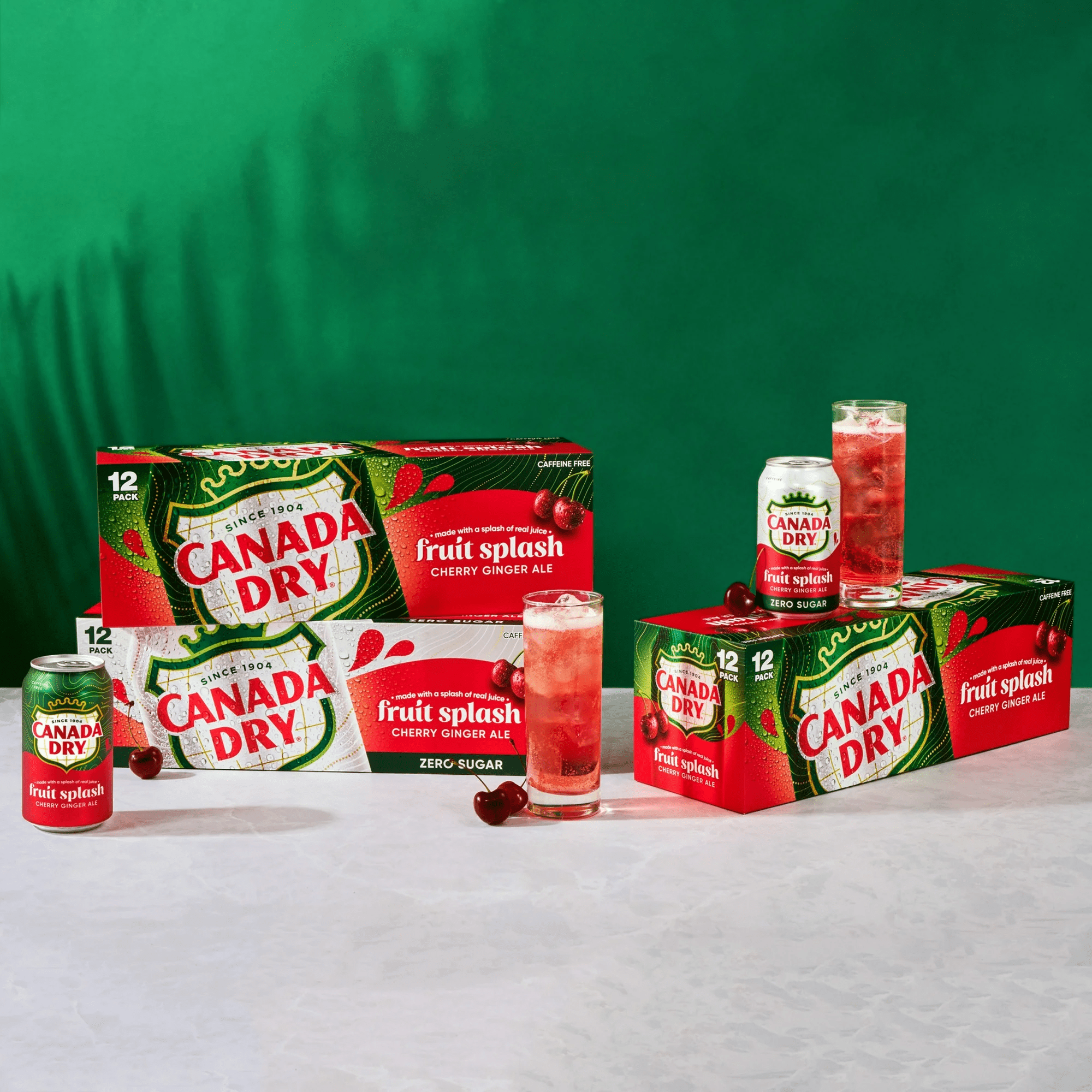 Canada Dry Caffeine-Free Zero Sugar Cherry Ginger Ale Soda, 12 fl
