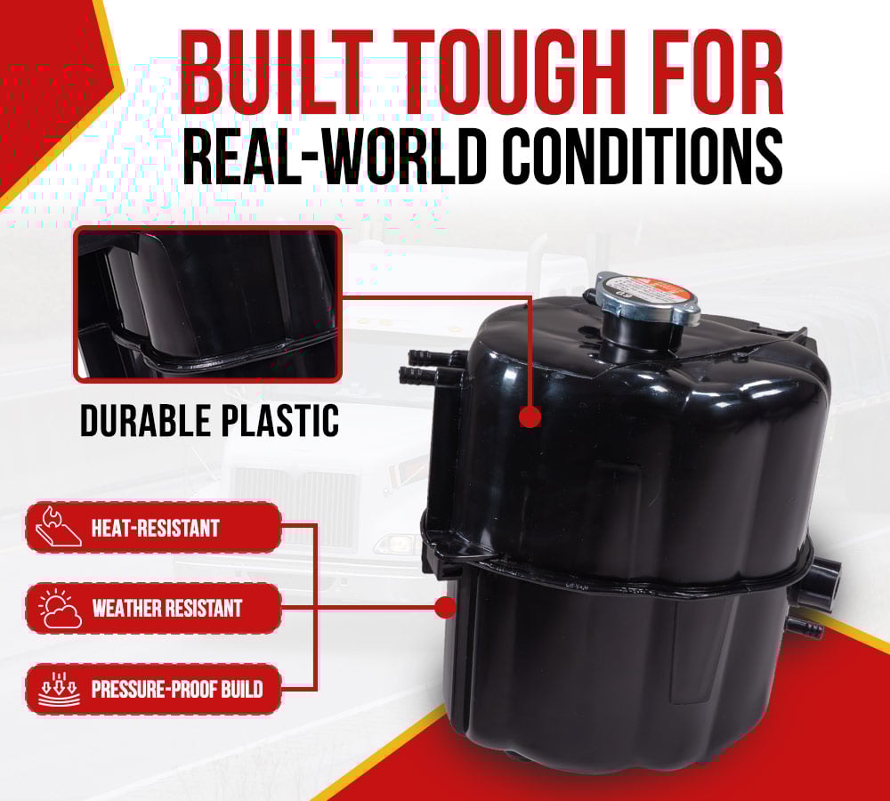 thumbnail image 2 of Coolant Reservoir Tank with Cap Fits for International TranStar (2015-2019) Replaces 2508124C1, 2508124C3, 603-5131, 575.10313 – 5L Capacity, 15 PSI Rated, 2 of 15