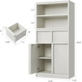 thumbnail image 2 of Tall Bathroom Cabinet, Floor Storage Cabinet with Doors & 2 Drawers, 51" H Tall Bathroom Organizer Cabinet Freestanding for Bathroom, Living Room, Kitchen & Pantry, 2 of 7