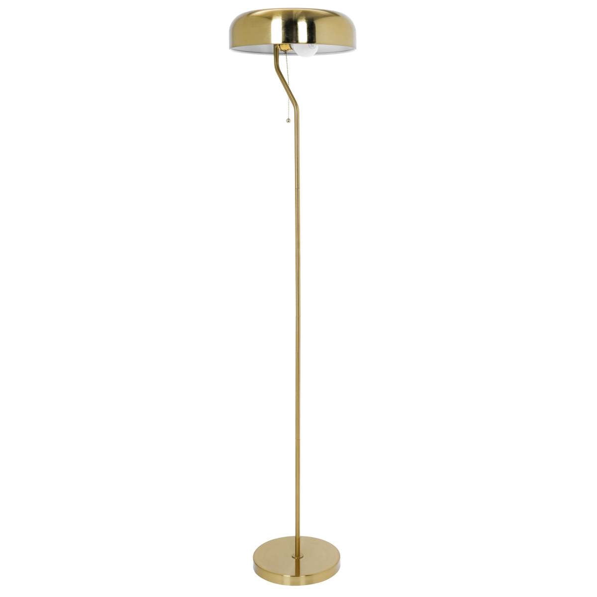 Tall Corner Floor Lamp – Gold Outer & White Inner Shade Pull Chain Switch for Living Room Bedroom & Office (110~120V)
