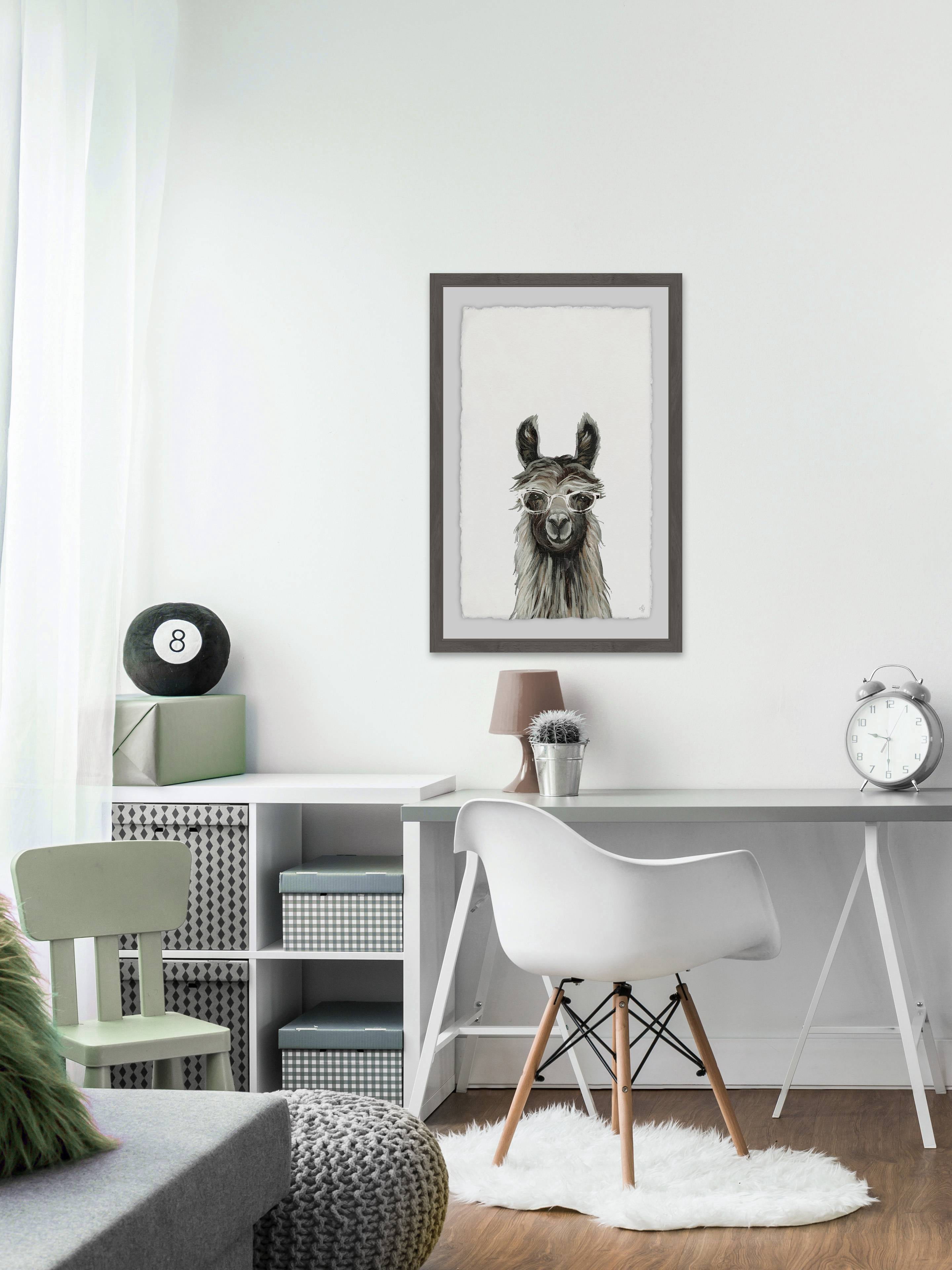 Happy Llama Framed Painting Print