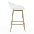 thumbnail image 5 of Jamesdar Kurv Plastic and Steel Counter Stool 2 Piece Set in White & Natural, 5 of 7