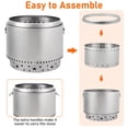 thumbnail image 2 of Towallmark Fire Pits for Garden, 35.4 Inch Smokeless Fire Pit, 304 Stainless Steel Wood Burning Fireplaces with Removable Ash Pan & Stand, Portable Safe Burning Firepit, 2 of 7