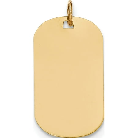 Leslies Fine Jewelry Designer 14k Yellow Gold Plain 9 Gauge Engraveable Dog Tag Disc Pendant Gift