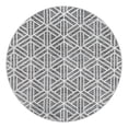 thumbnail image 3 of Unique Loom Matrix Trellis Collection Area Rug - Motif (8' Round Gray/Ivory), 3 of 7