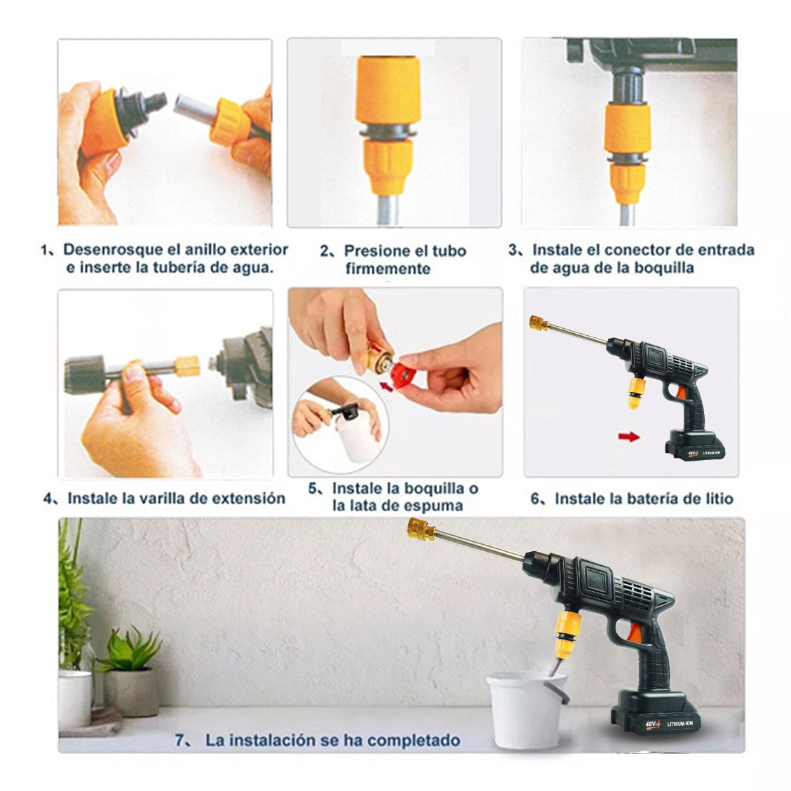 Portable Wireless Car Washer Cordless Mini Pressure Higher Cleaning Capability Foam Jet Easy Water Wash Battery Washing Gun