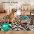 thumbnail image 4 of ODIKA 5'x7' Ultra-Soft Area Rug, Interlocking Motif Livingroom Playroom Brushstroke Abstract Boho Mosaic Playful None Washable, Bare feet friendly, Silk-Touch for Bedroom Home office, 4 of 7