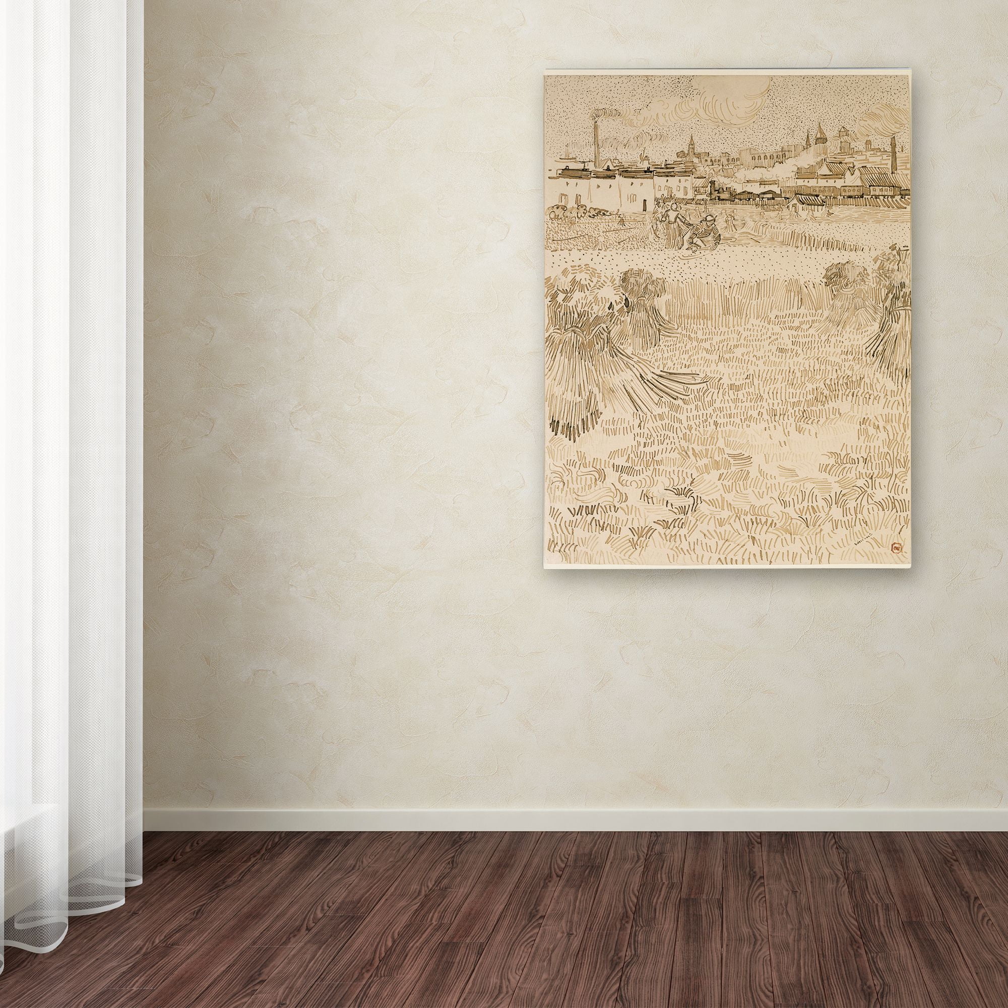 Van Gogh 'A View From The Wheatfields' Canvas Art