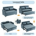 thumbnail image 4 of Harper & Bright Designs Loveseat with Pull Out Bed, Convertible Tufted Sleeper Sofa Bed with Adjustable Backrest, Chenille Pull-Out Bed with USB Charging Ports for Apartments Small Spaces, Blue, 4 of 20