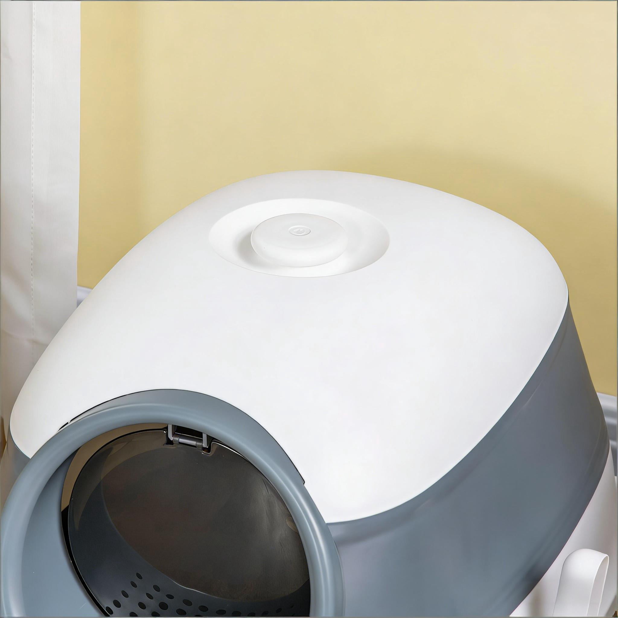 Foldable Enclosed Cat Litter Box with Lid, Anti-Tracking Covered Litter Box Includes Scoop and Air Freshener, High Edge Anti-Splash Design Portable Cat Toilet for Cats Up to 10 lbs
