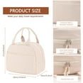 thumbnail image 3 of Livhil Corduroy Lunch Bag for Women, Reusable Cute Lunch Tote Bag Insulated lunch Bag for Work Picnic, Beige, 3 of 7