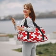 thumbnail image 6 of Honeii Red Cross 1 Print Gym Bag,Carry on Weekender Overnight Bag, Travel Duffel Bags, Personal Item Travel Bag,Tote Bag,Workout Dance Bag, 6 of 7