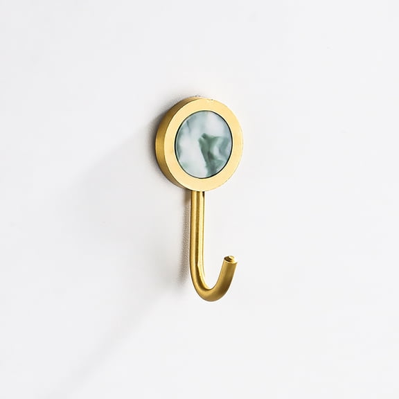 Coat Hook Wall Mounted Round Robe Hook Brushed Gold Towel Hook Duty Coat Rack For Bathroom Entryway Kitchen Living Room Non Hole Installation