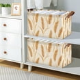 thumbnail image 2 of Yayeee Foldable Storage Basket for Shelves with Handles Waterproof Cloth Bins, Wheat Ears Pattern, 2 of 7