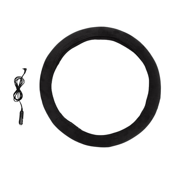 Heated Steering Wheel Cover-Steering Wheel Heater,12V Quick Hand Warmer, 14.5-15 inches Outer Diameter for Standard-Size Car Steering Wheels, Black