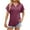 Red, variant on MIXUE Womens Summer Tops Solid Color Hooded Button Short Sleeve Loose Casual Shirts For Women Tshirts Holiday Wear,Red,S