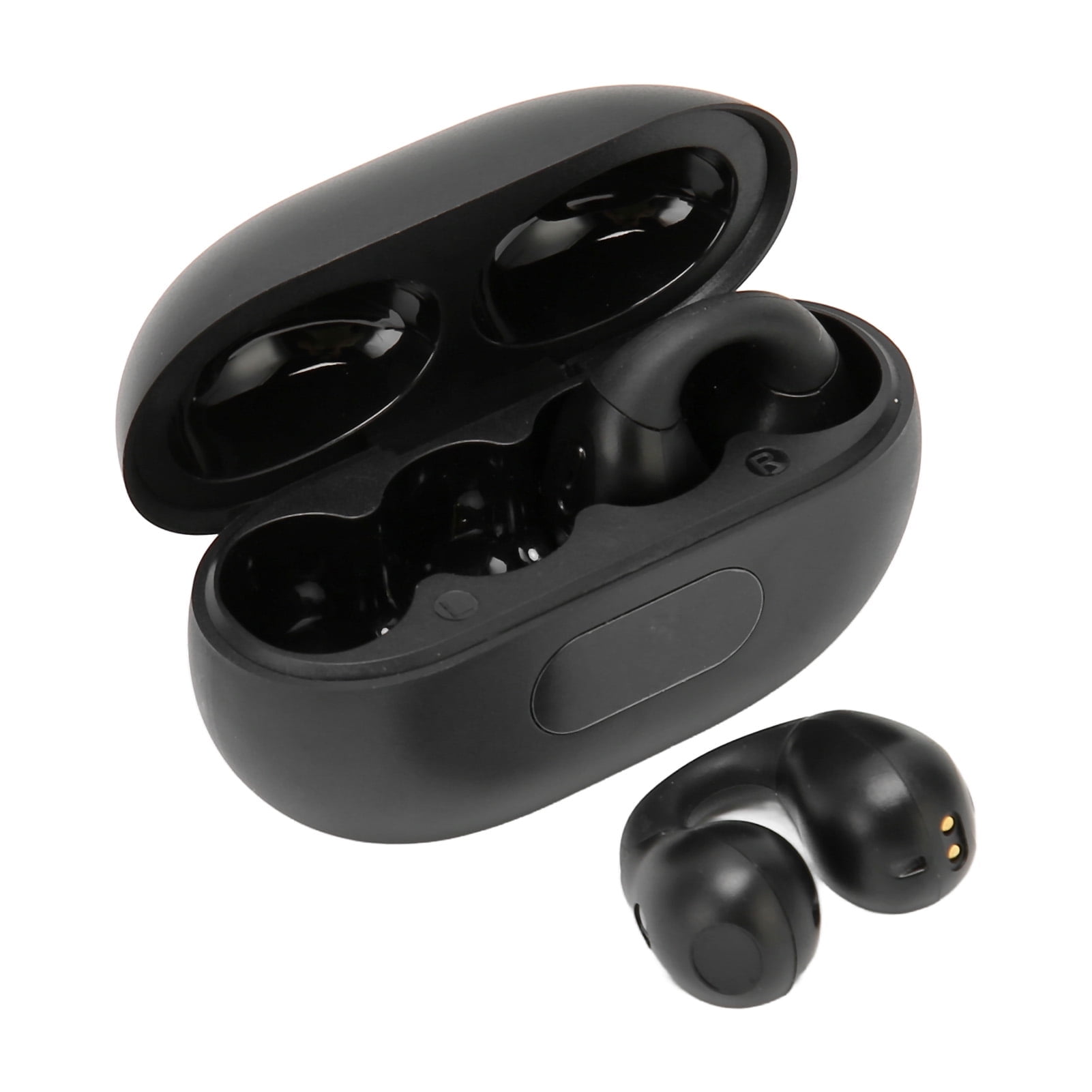 Open Ear Bluetooth Earbuds Bone Conduction Stereo Noise Cancelling Touch Control Clip On Wireless Earphones Black