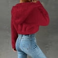 thumbnail image 3 of Aellinatey Cropped Fleece Jackets for Women Fashion Zip Up Plush Sherpa Warm Coats Comfy Soft Long Sleeve Fuzzy Hooded Outerwear, 3 of 9